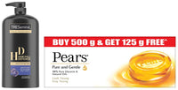 Pears Pure And Gentle Bathing Bar, 125g (Pack Of 5) & TRESemme Hair Fall Defence Shampoo, 1L