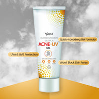 ACNE-UV Gel Sunscreen SPF 30 PA+++ | 30g (Pack 2) Sunscreen for Oily Skin Women & Men | Non-Comedogenic Silicone Gel | Visible Light Protection | Water Resistant | Suitable for All Skin Types