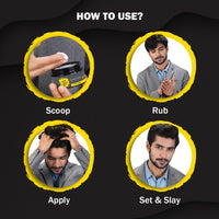 Set Wet Hair Wax For Men - Hair Clay Wax 60g| Strong Hold, Ultra Matte Finish, With Bentonite Clay, Restylable Anytime, Easy Wash Off| No Paraben, No Sulphate, No Alcohol