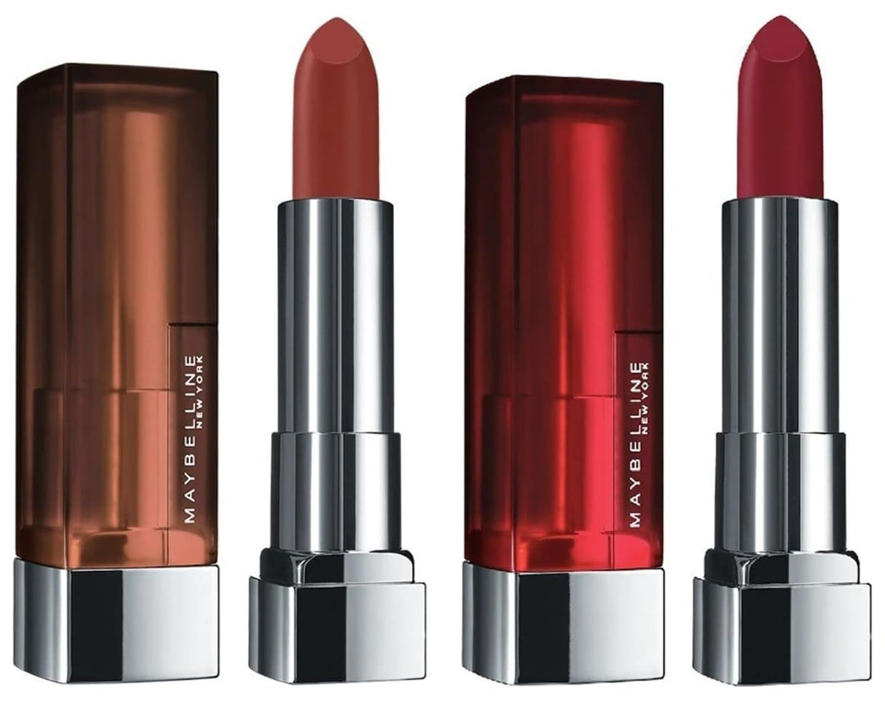 Maybelline New York Matte Lipstick, Intense Colour, Moisturised Lips, 676 East Village Rose, 3.9g & Maybelline New York Matte Lipstick, Intense Colour, Moisturised Lips, 695 Divine Wine, 3.9g