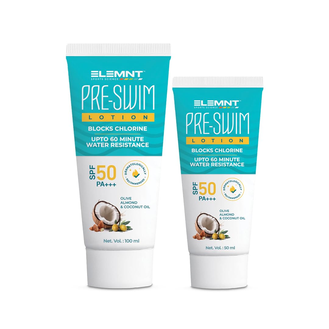 Elemnt Pre Swim Body Lotion for Kids & Adults | Chlorine Protection, Anti-tan Body Lotion, Protection from Sea Water Impurities & Pool Chemicals | Upto 60 mins of Water Resistance | 150 GM (Pack of 2)