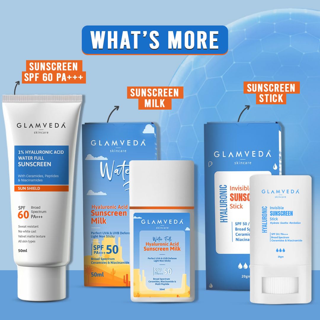 Glamveda Sunscreen Body Lotion SPF 50 PA++++ 200 ml | Broad Spectrum| No White Cast | Hydrating, Anti-Aging, Niacinamide for Brightening | Long-Lasting Moisturization For Men and Women