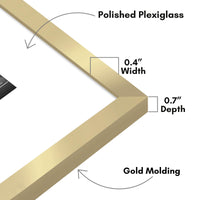 Americanflat 12x16 Picture Frame in Gold - Use as 4x6 Picture Frame with Mat or 12x16 Frame Without Mat - Thin Border Photo Frame with Plexiglass Cover - Vertical or Horizontal Wall Display