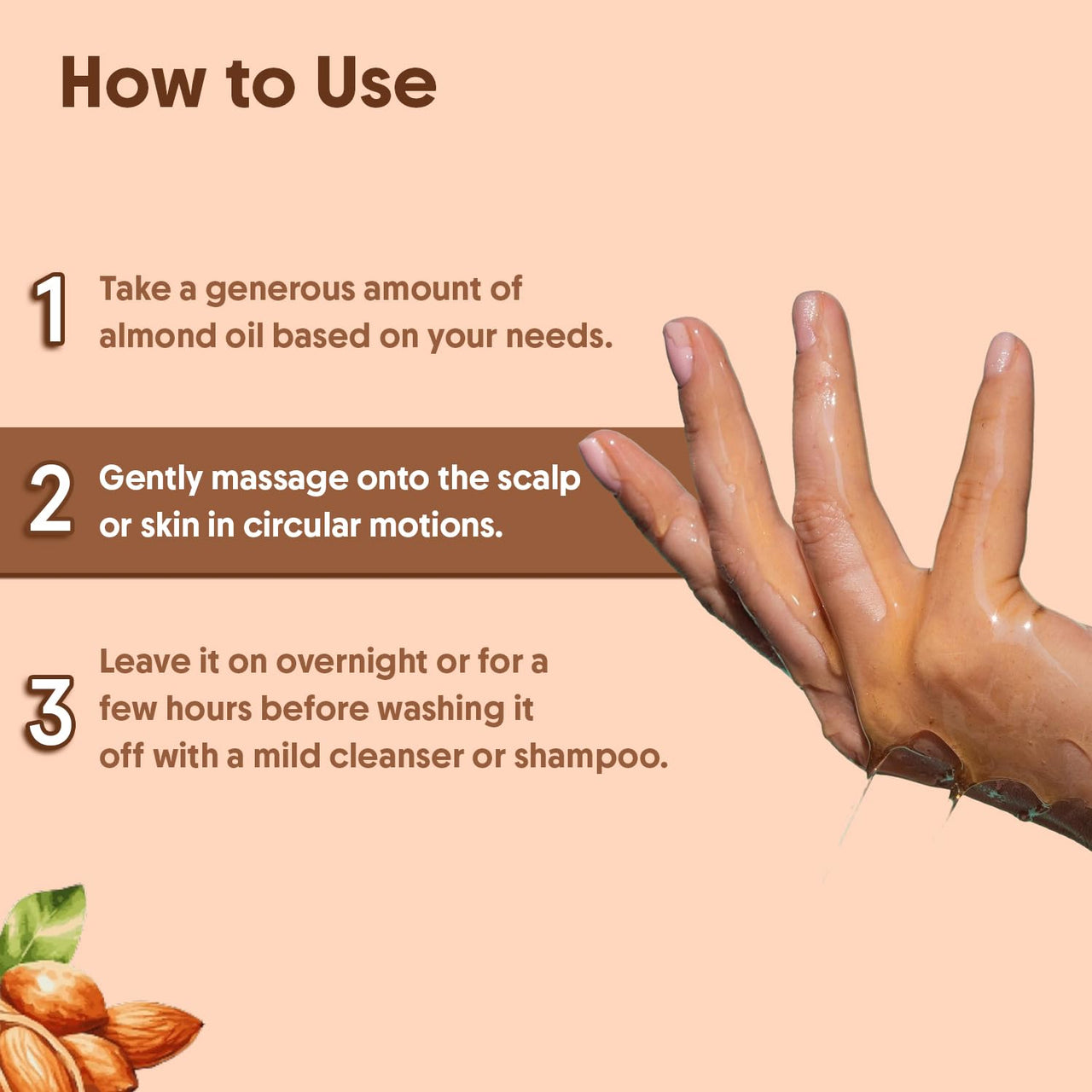 Aravi Organic 100% Pure Cold Pressed Almond Oil - For Hair Growth, Skin Care and Moisturising - 200 ml