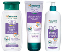 Himalaya Baby Body Lotion, For All Skin Types (400 ml) & Gentle Baby Shampoo (200ml) & Himalaya Diaper Rash Cream,100gm