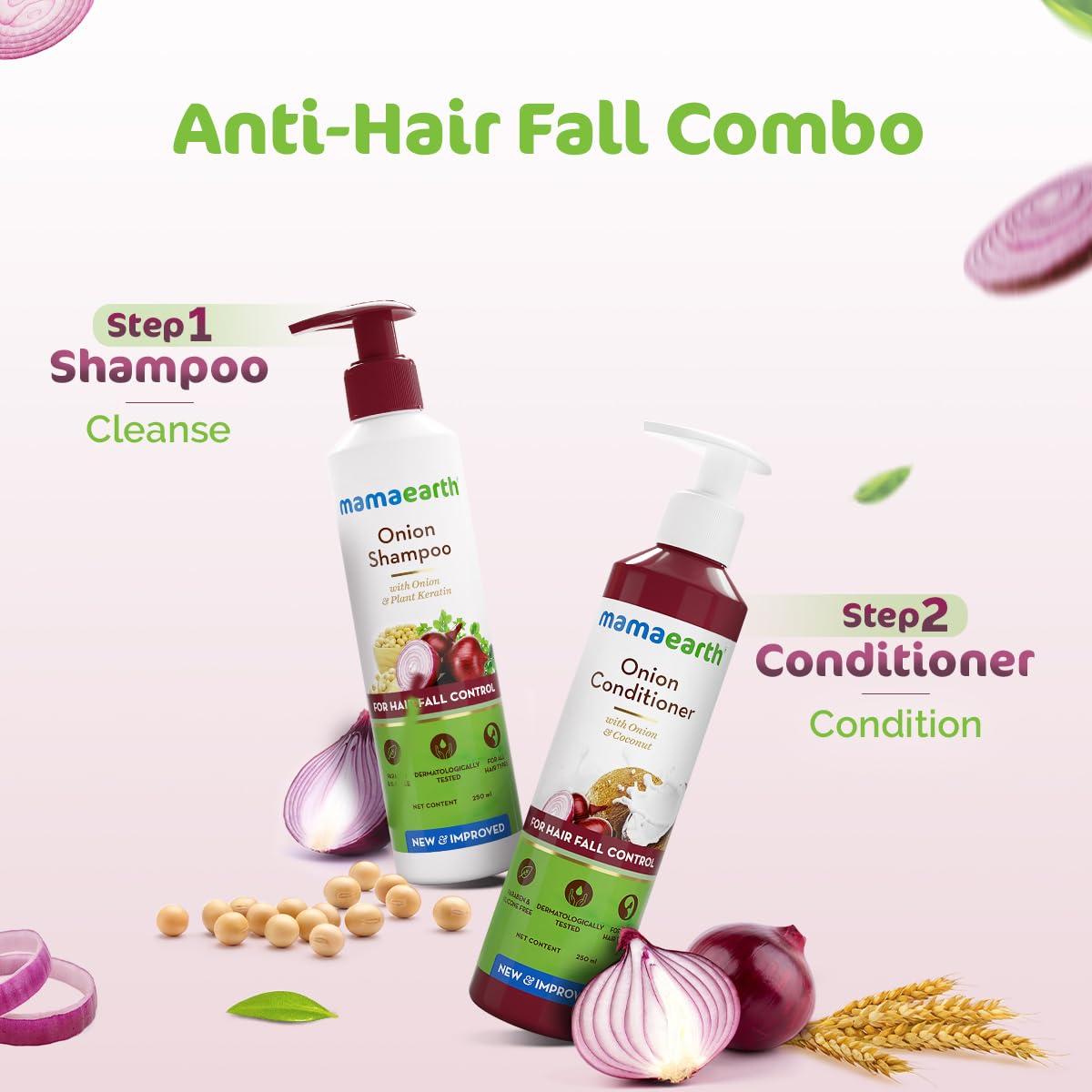 Mamaearth Onion Anti Hairfall Combo (Shampoo and Conditioner)- 250 ml each