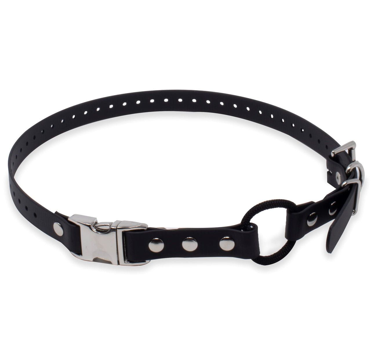 Educator Quick Snap Bungee Dog Collar, Biothane, Waterproof, Odorproof, Easy Connect and Disconnect Clasp and D Ring with Comfort Bungee Loop, Adjustable for Custom Fit, 3/4-Inch, Black 3/4" Wide Fits 300, 400, 500, 900 Series