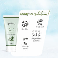 Globus Naturals Crack Cream for Dry Cracked Heels & Feet Enriched with Aloe Vera, Almond & Anantmool, Suitable For All Skin Types, 100g (pack of 1)
