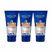 Meglow Instant Glow Facewash for Men | Skin Brightening Face Wash | Deeply Exfoliates & Hydrates | Glows & Even Skin Tone | Pack of 3 (70g each)