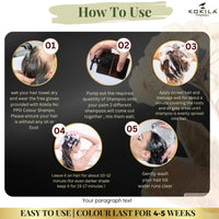 Kokila NO PPD Shampoo Natural Brown Hair Colour 400ml for Women and Men, Natural Extracts, Colours Hair in 10 Minutes | Ammonia Free, Paraben Free - 10 Pair Free Gloves