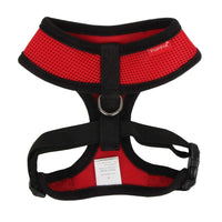 Puppia Soft Dog Harness No Choke Over-The-Head Triple Layered Breathable Mesh Adjustable Chest Belt and Quick-Release Buckle, Red, X-Large