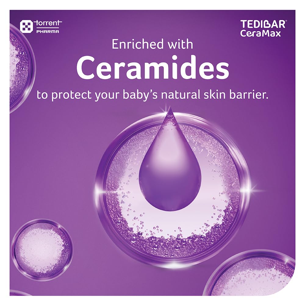 Tedibar Ceramax Bathing Bar - 75g Enriched with Ceramides & Vitamin E |100% Soap Free| Skin friendly pH – By Torrent Pharma