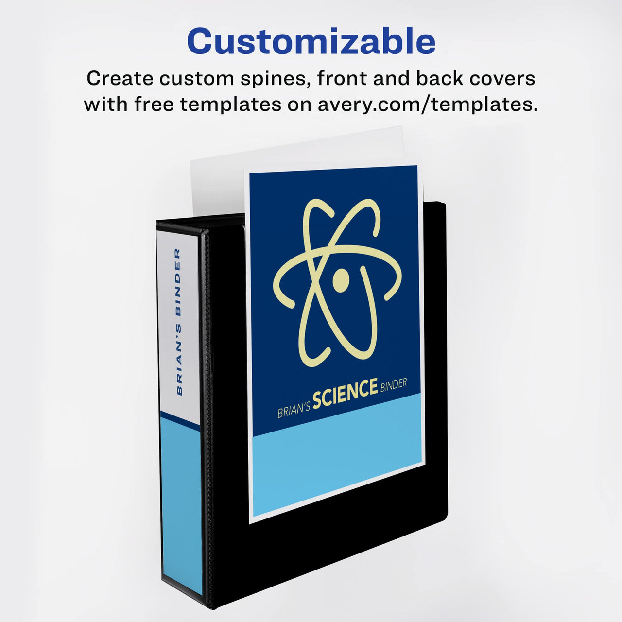 Avery Heavy-Duty View 3 Ring Binder, 2" One Touch Slant Rings, Holds 8.5" x 11" Paper, 1 Light Blue Binder (05501) 2" 1 Pack