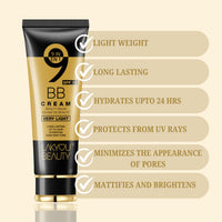 Lakyou Beauty 9 in 1 BB Cream | Light Weight | Long Lasting | Up To 24Hrs Hydration | Even Skin Tone | SPF-15 | Shade-06(Pure Beige) | 80g
