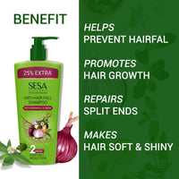 Sesa Anti Hairfall Shampoo and Conditioner Combo Hairfall Control Anti Dandruff Shampoo Infused with 17 Ayurvedic Herbs Smooth & Shiny Hair For Men & Women 500 ml + 300ml
