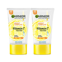 Garnier Skin Naturals Bright Complete Vitamin C Facewash, For Brighter and Glowing Skin - Daily Cleanser Suitable For all Skin Types, 150g (Pack of 2)