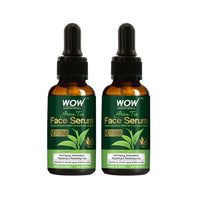 WOW Skin Science Green Tea Face Serum | Aloe Vera Extract with Pro Vitamin B5 & Vitamin E | Anti Aging, Skin Repair | Blemishes, Fine Lines, Smooth Skin | No Parabens | 30 ml | Pack of 2