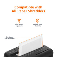 Basics Micro Cut Paper Shredder Sharpening & Lubricant Sheets, Pack of 12, White