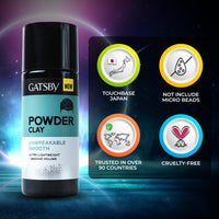 Gatsby Japan Hair Volumizing Powder Clay - 20g | Unbreakable Smooth | Ultra Lightweight & Massive Volume | Matte Finish Hair Wax for Men | Super Strong Hold | Quick & Easy Hair Styling