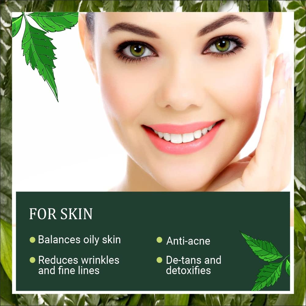 INDUS VALLEY Neem Leaf Powder | Organic Azadirachta indica With Herbal Henna Powder - 100% Organic, Natural and Pure For Hair and Skin Care (100g + 100g=200g)