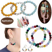 Pamir Tong 720PCS 8mm Glass Round Beads Bulk Crystal Beads Bracelet Beads Making Kit Healing Chakra Beads with 500pcs Space Loose Beads for Jewelry Making and DIY Crafts (8mm Solid&Clear) 8mm solid glass set