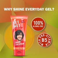 Set Wet Styling Hair Gel for Men - Shine Everyday, 50gm | Light Hold, High Shine |For Long Hair| No Alcohol, No Sulphate