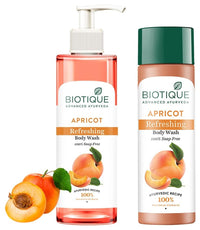 Biotique Apricot Body Wash, Transparent, 200ml & Bio Apricot Refreshing Body Wash, 190ml