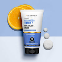 Dr. Sheth's Ceramide & Vitamin C Moisturizing Cream|For Dry To Very Dry Skin|Brightens & Strengthens Skin Barrier|48Hr Deep Hydration|Non Sticky|Biomimetic Ingredients|For Men & Women's |50G