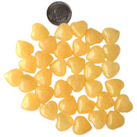 Loveliome 7 Pcs Mini Yellow Jade Heart Love Healing Palm Crystal Energy Stone(0.6 Inch) 0.6