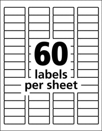 Avery Durable White Cover Up ID Labels for Laser Printers, 0.67 x 1.75, Pack of 3000 (61533) 2/3