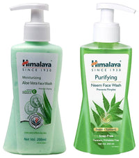 Himalaya Moisturizing Aloe Vera Face Wash, 200ml And Himalaya Herbals Purifying Neem Face Wash, 200ml