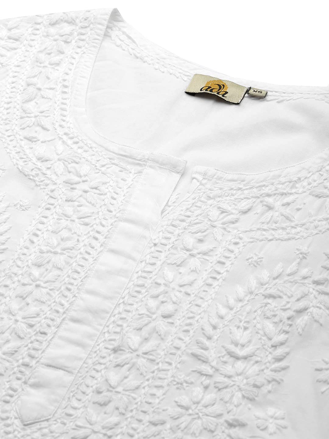 Ada Lucknowi Hand Embroidered Chikankari Straight Cotton Kurti Kurta for Women A188271