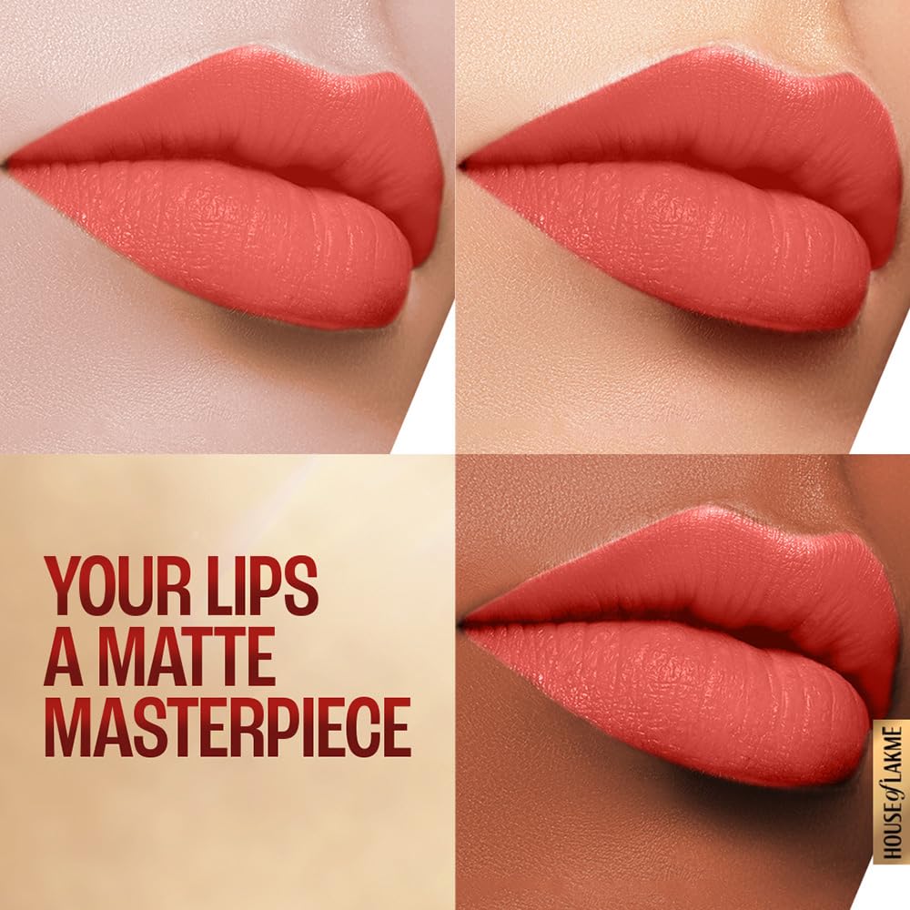 Lakmé 9To5 Primer + Matte Lip Color Mr6 Coral Date, 3.6 G
