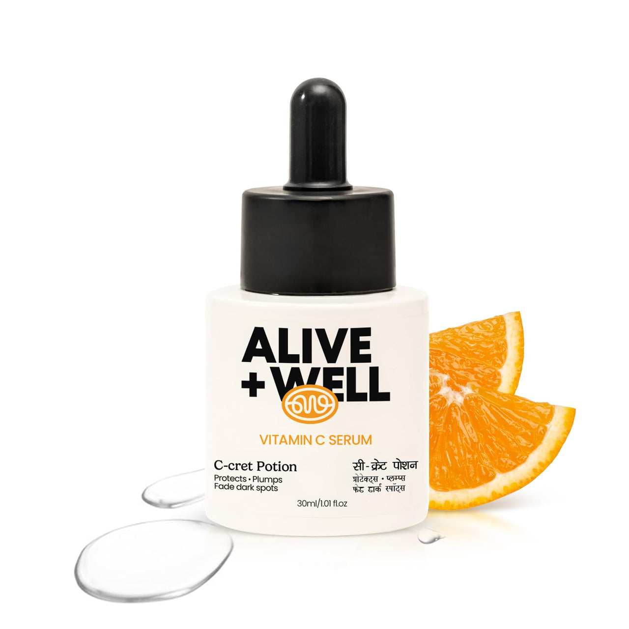 Alive & Well Vitamin C Face Serum, With Hyaluronic Acid And Orange Peel, Crafted By Dermatologists For Brightening, Hydrating, Uneven Skin Tone, Boost Collagen, Fades Dark Spots, For Men & Women -30Ml