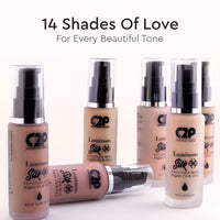 C2P Pro Luminous Silk Liquid Foundation For Women Face Makeup DARK 12, 30 ml | High Coverage For Dry Oily Combination Natural Glowing Skin | Waterproof Long Lasting | Argan Oil & Vitamin E