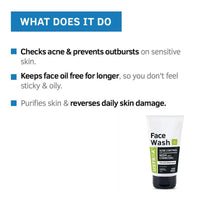 Ustraa Face Wash Acne Control - With Neem & Charcoal - 100g - Oil control, Prevents Acne & Night Cream - De-Tan & Anti-aging Cream for Men - 50g | for Effective Tan Removal