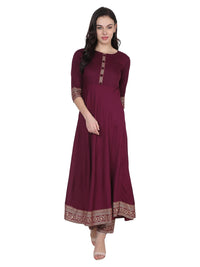 VASTRAMANIAA Women's  Rayon Kurta Palazzo Ethnic Set