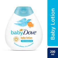 Baby Dove Rich Moisture Hair to Toe Baby Wash, 400 ml & Rich Moisture Nourishing Baby Lotion (200ml) Combo