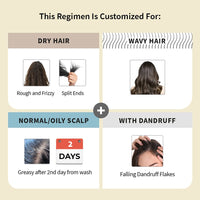 Vedix Ayurvedic Regimen for Dry, Wavy Hair/Normal-Oily Scalp - Ayurvedic Hair Care Regimen - 3 Product Kit - Oil + Shampoo - Nuyantra Pro Hair Growth Serum