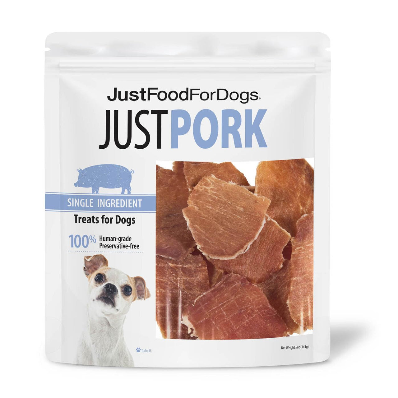 JustFoodForDogs Healthy Dog Treats, Pork, Single-Ingredient, Made in The USA, 5 oz 5 Ounce (Pack of 1)