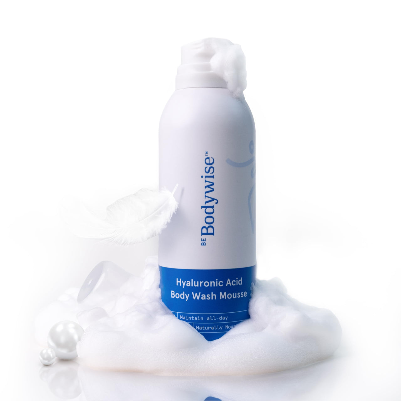 Be Bodywise Hyaluronic Acid Body Wash Mousse | Gives Intense Moisturisation, Repairs Skin Barrier | With Sunflower Oil, Vitamin E & Aloe Extract | 200g