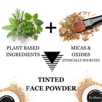 EcoBerry Tinted Face Powder For Everyday No Makeup Look, Talc Free, Hypoallergenic, Sensitive Skin 100% Pure, Organic | Natural | Alcohol Free | Preservative Free | Chemical Free | Vegan,Beige