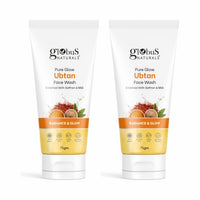 Globus Naturals Pure Glow Ubtan Face Wash, Enriched With Saffron & Milk, For Radiance & GLow, Natural, Gentle & Mild, Suitable For All Skin Types, 75 gm (Pack of 2)
