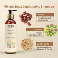 Vedix Vikleda Deep Conditioning Shampoo For Dry Hair | Ayurvedic Shampoo for Men & Women | Combo Pack | 200 ml*2