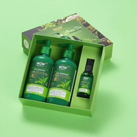 WOW Skin Science Green Tea Restoring Gift Kit for Men & Women | Premium Luxury Gift Set | Diwali Gift Kit | Skin & Hair Care | Shampoo, Conditioner, Face Serum | Combo Pack of 3