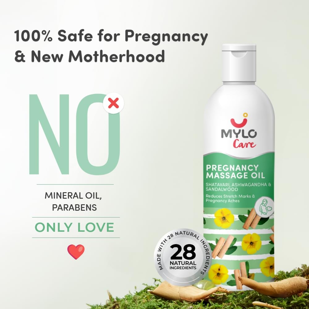 Mylo Ayurvedic Pregnancy Massage Oil - Dhanwantaram Thailam For Pregnant & Nursing Mothers for Daily Massage & Pain Relief, (200ml)