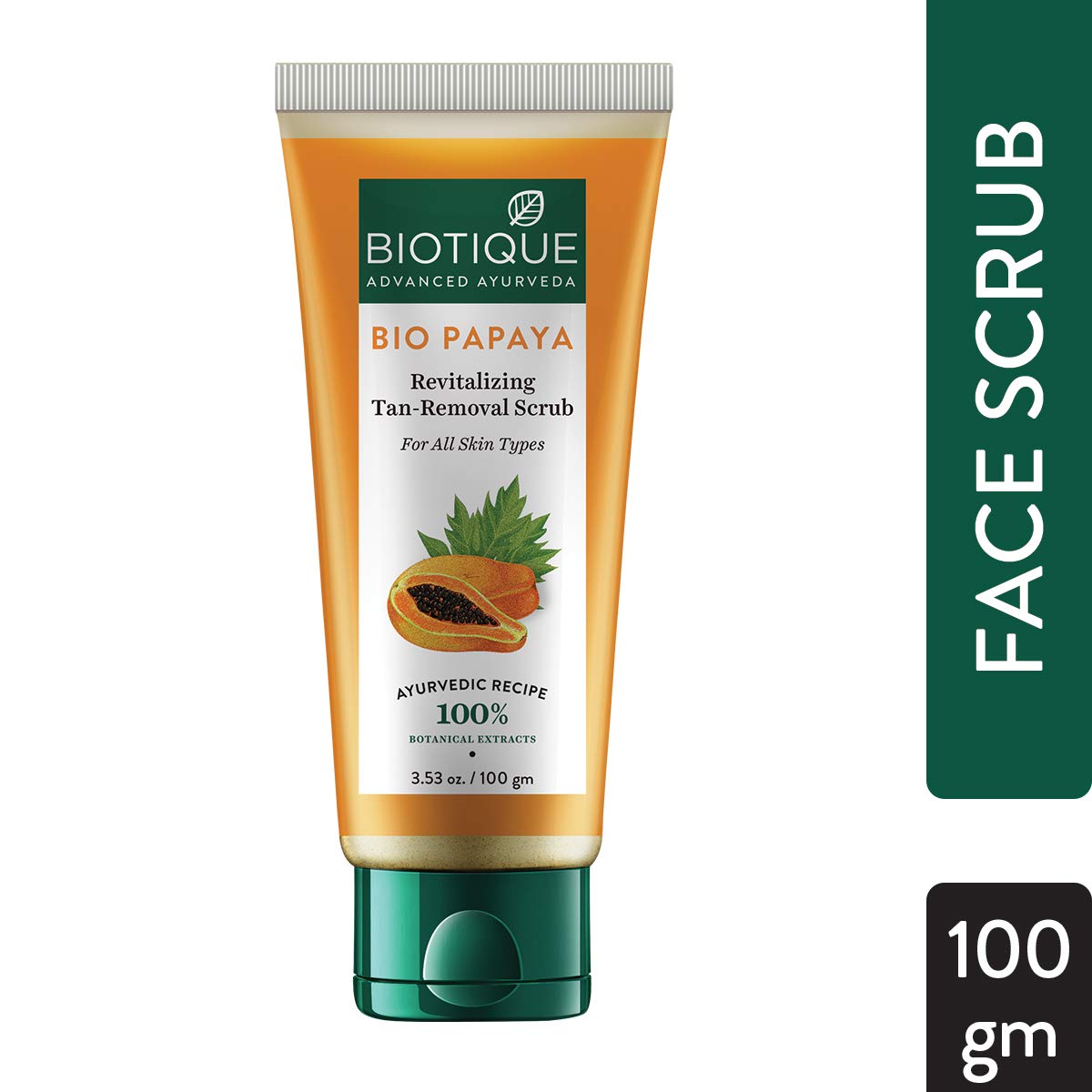 Biotique Bio Papaya Revitalizing Tan-Removal Scrub, 100 G And Biotique Bio Neem Margosa Anti Dandruff Shampoo And Conditioner, 180ml