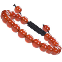 Massive Beads Natural Healing Power Gemstone Crystal Beads Unisex Adjustable Macrame Bracelets 8mm Carnelian