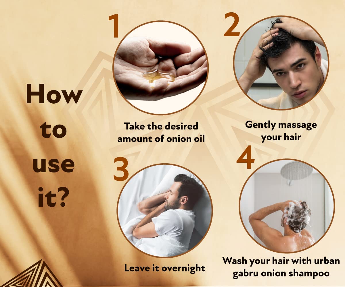 UrbanGabru Onion Oil | Made with Natural Ingredients for healthy hair and scalp (250 ml)