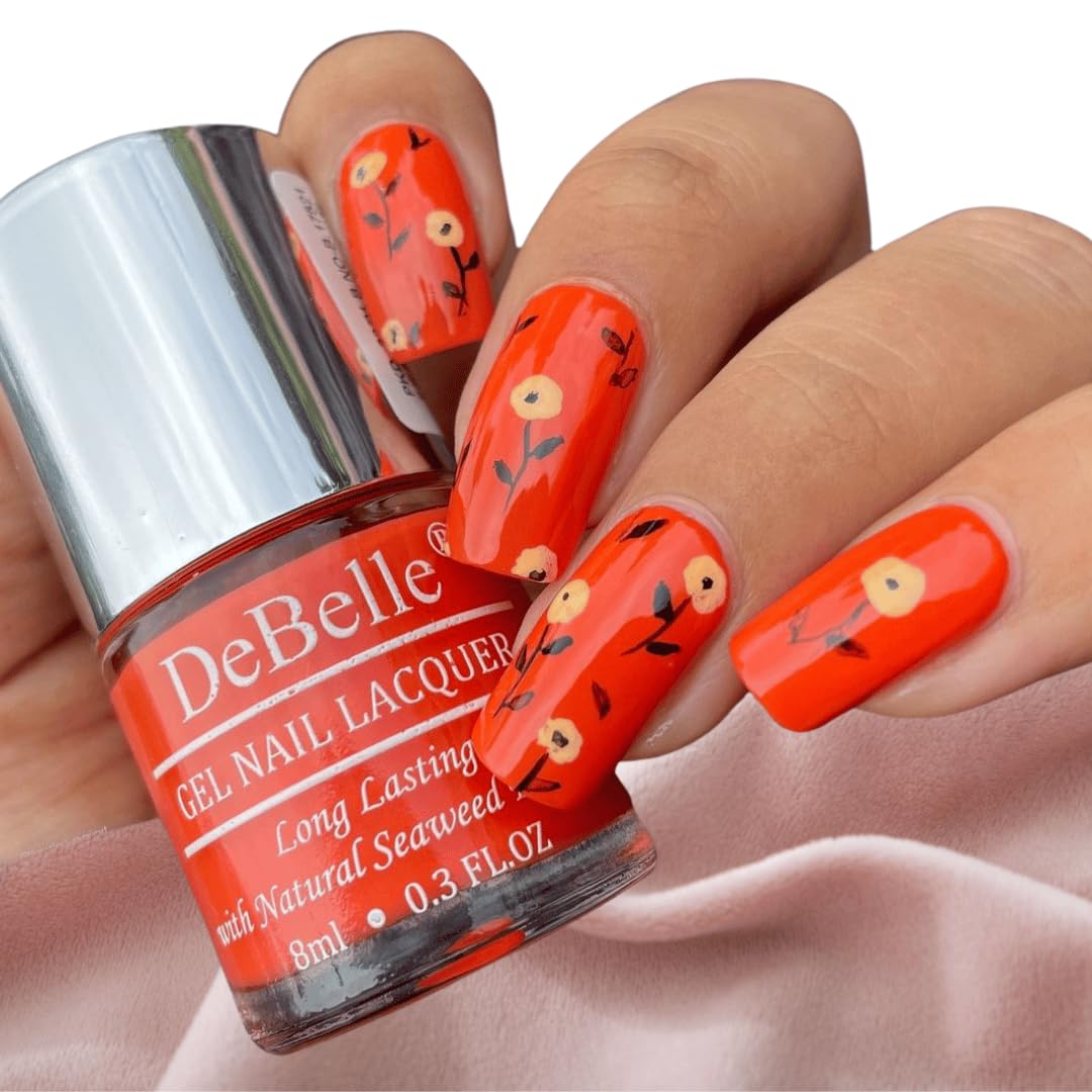 Debelle Gel Nail Polish Apricot Brulee (Dusty Orange Nail Paint)|Non Uv - Gel Glossy Finish |Chip Resistant | Seaweed Enriched Formula| Long Lasting|Cruelty And Toxic Free| 8Ml